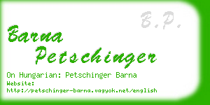 barna petschinger business card